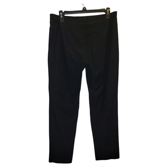 EILEEN Fisher Black Ponte Pull On Pants Leggings Vicose Nylon Spandex Stretch M - Picture 3 of 5